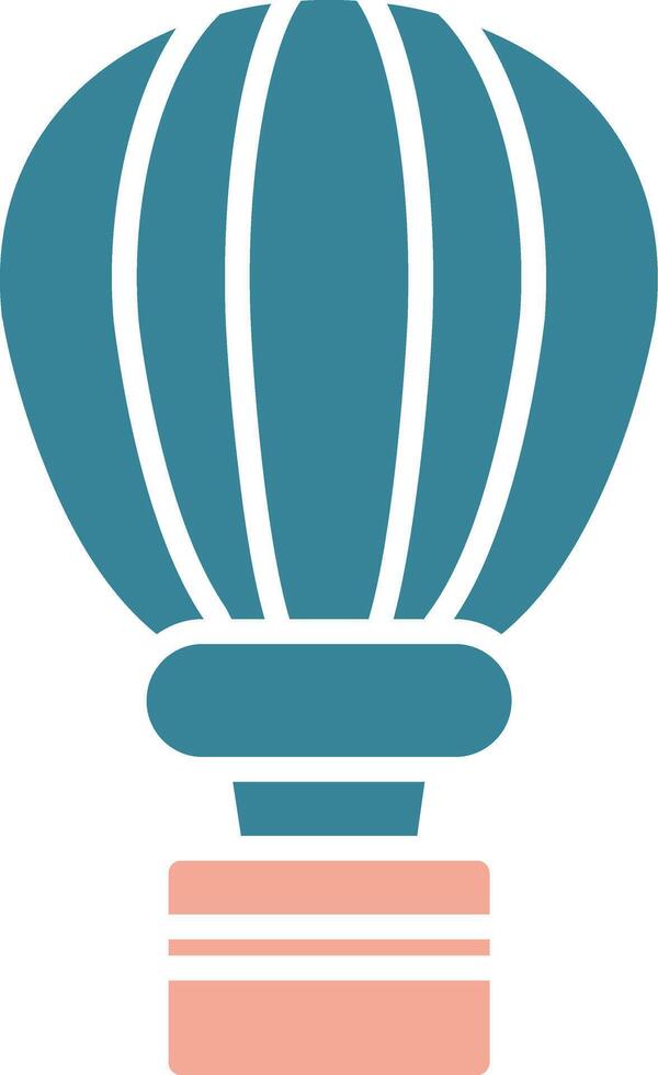 Hot Air Balloon Glyph Two Color Icon vector