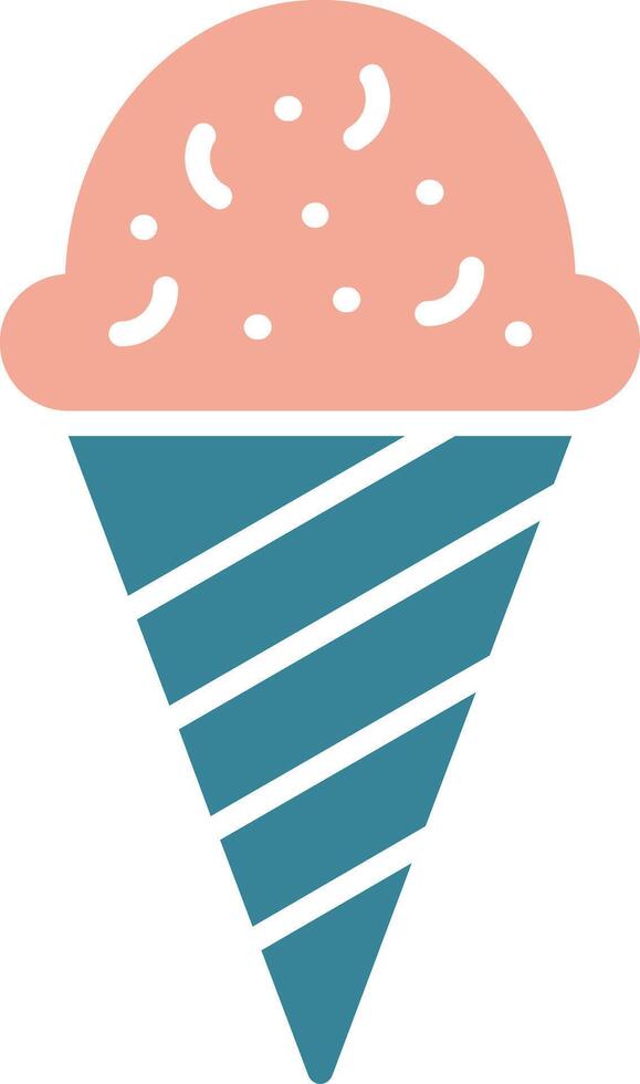 icono de dos colores de glifo de helado vector