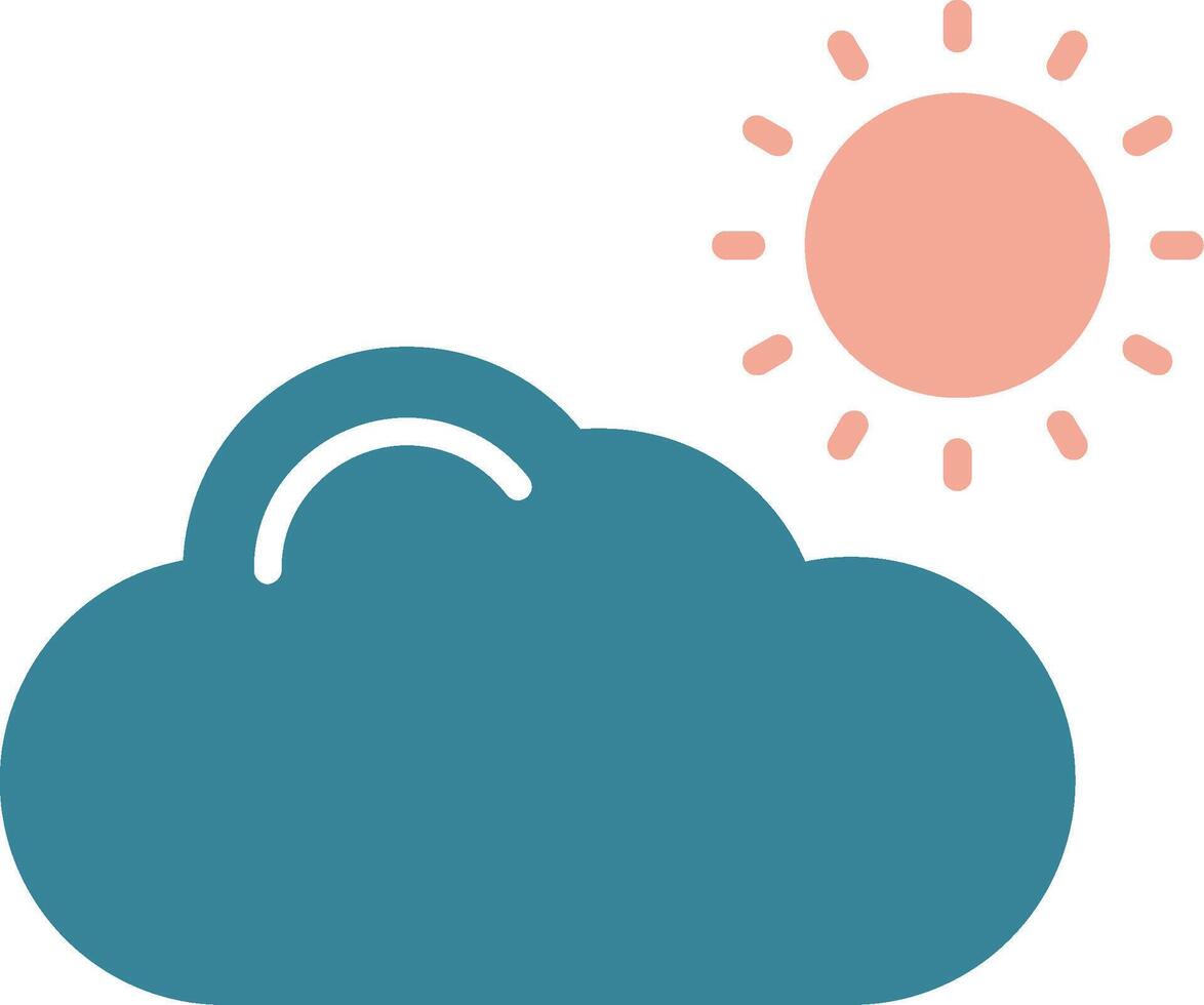 Cloud Glyph Two Color Icon vector