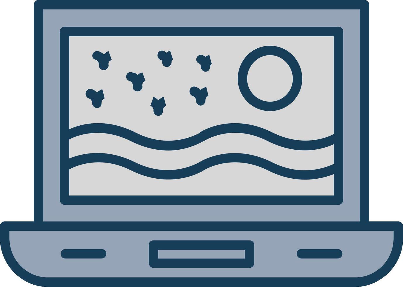 Laptop Line Filled Grey Icon vector