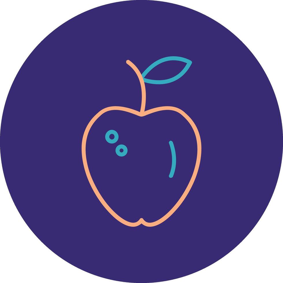 manzana línea dos color circulo icono vector