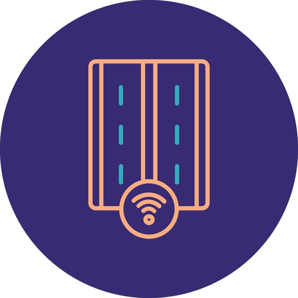 Motorway Line Two Color Circle Icon vector