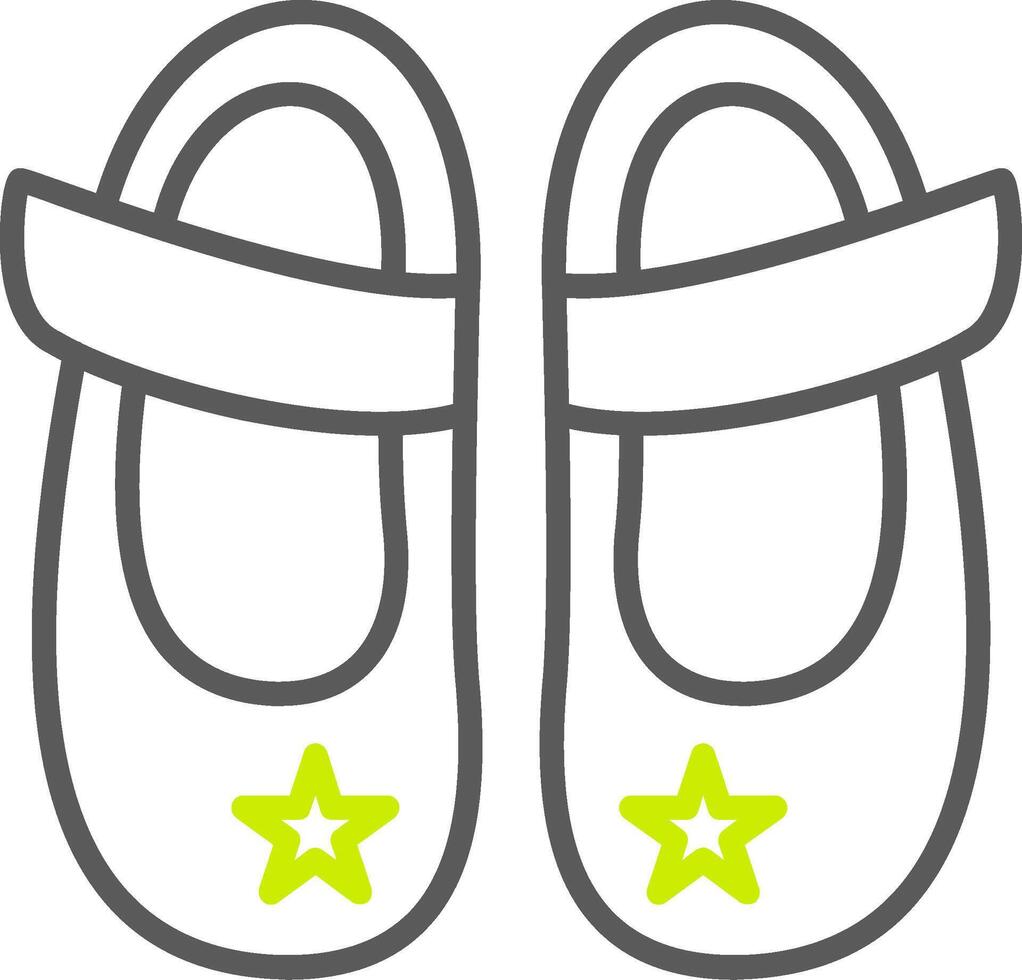 Baby Shoe Line Two Color Icon vector