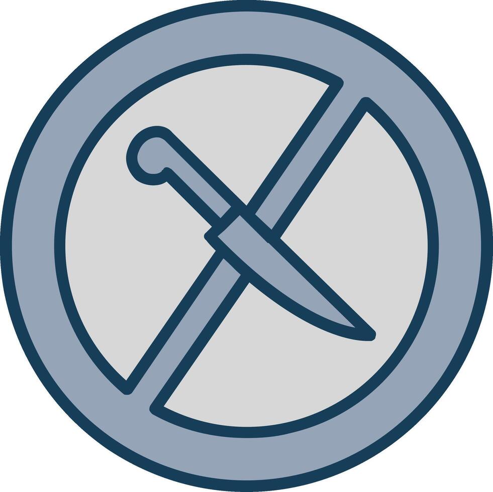 No Knife Line Filled Grey Icon vector
