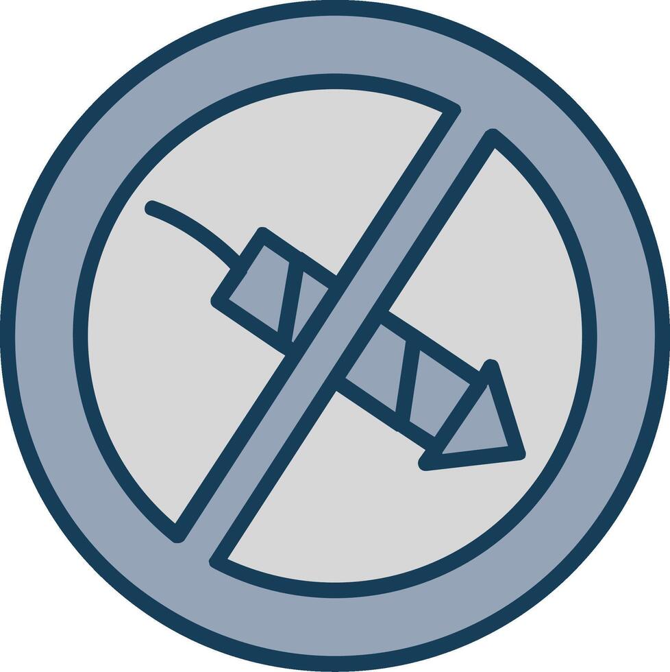 No Firework Line Filled Grey Icon vector