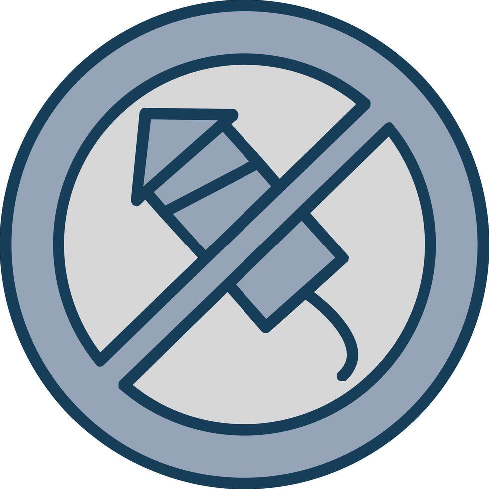 No Firework Line Filled Grey Icon vector