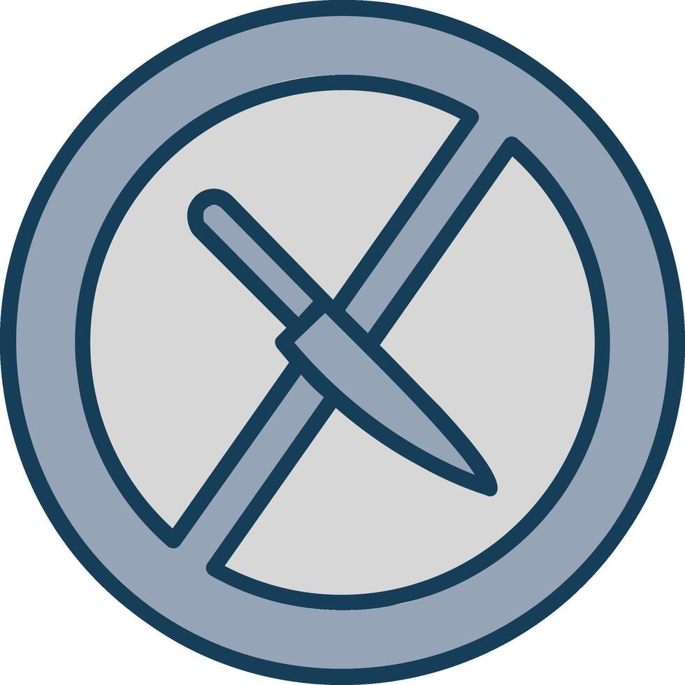 No Knife Line Filled Grey Icon vector