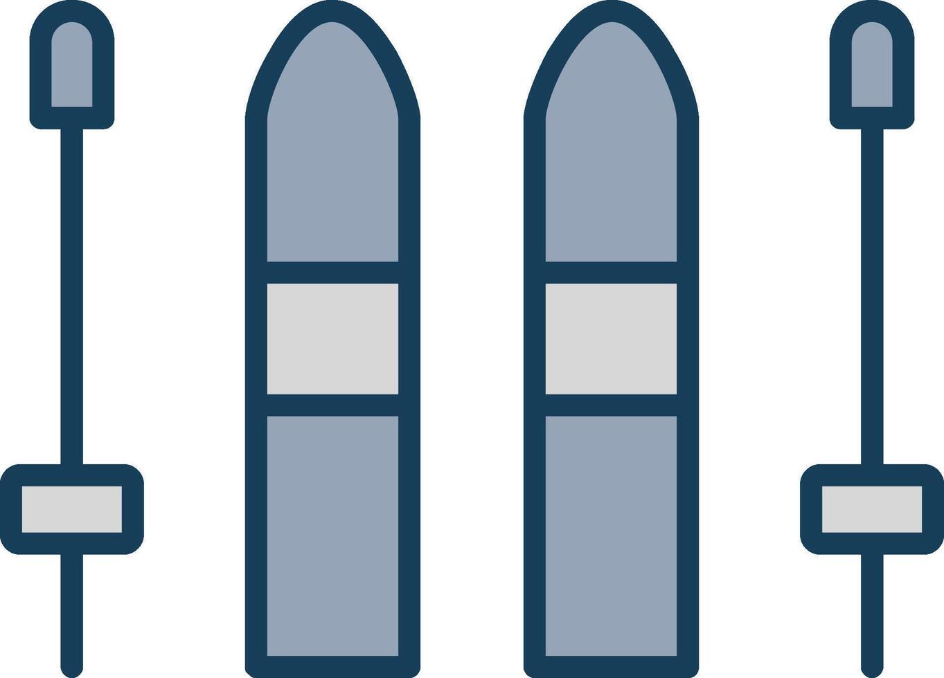 Skiing Line Filled Grey Icon vector