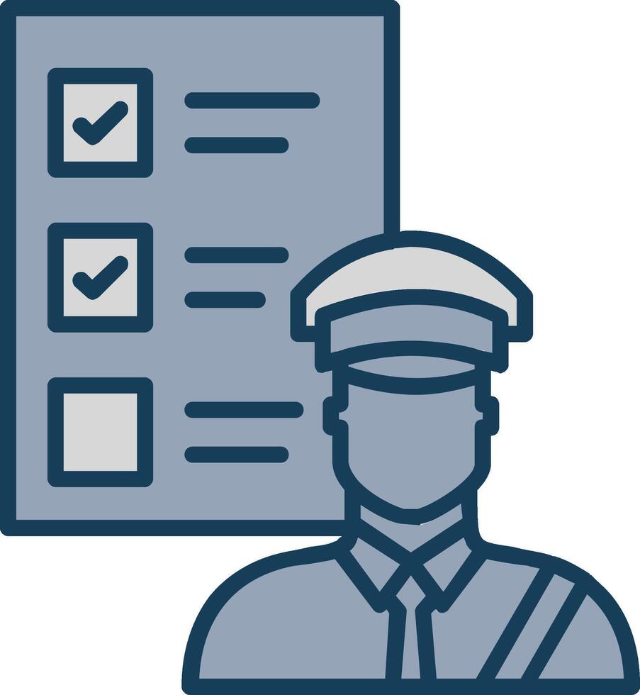 Customs Clearance Line Filled Grey Icon vector
