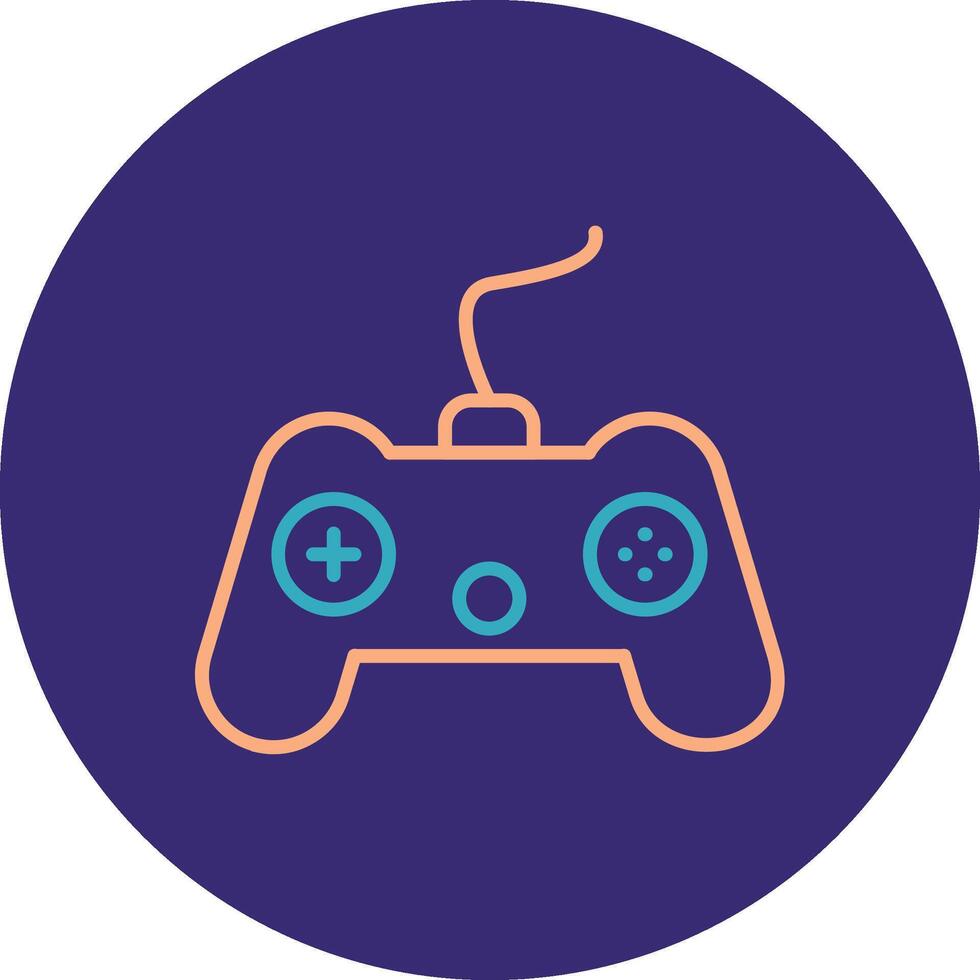Console Line Two Color Circle Icon vector