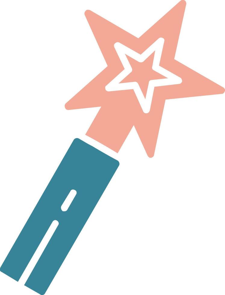 Magic Wand Glyph Two Color Icon vector