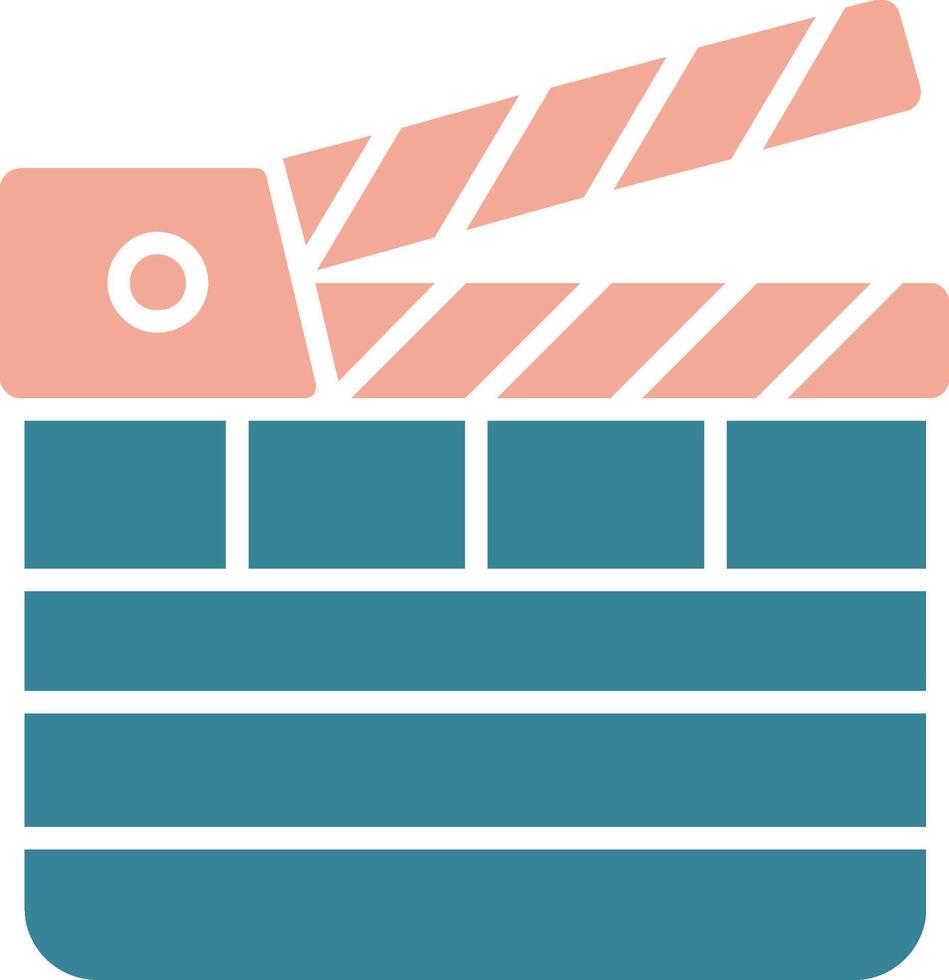 Clapperboard Glyph Two Color Icon vector