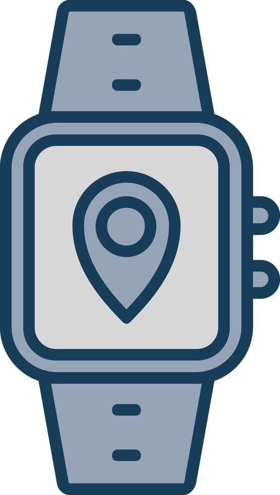 Location Line Filled Grey Icon vector