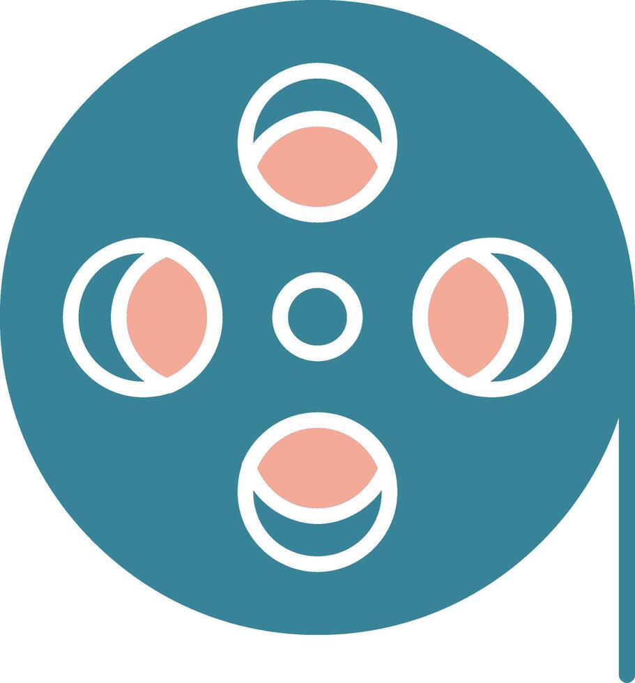 Film Reel Glyph Two Color Icon vector