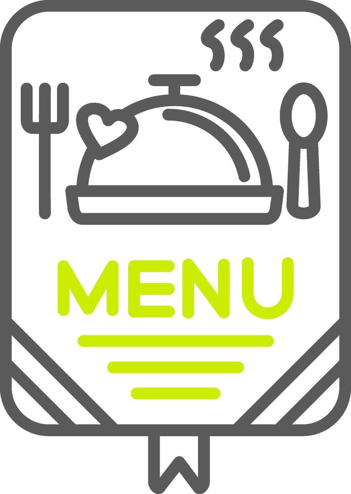 línea de menú icono de dos colores vector