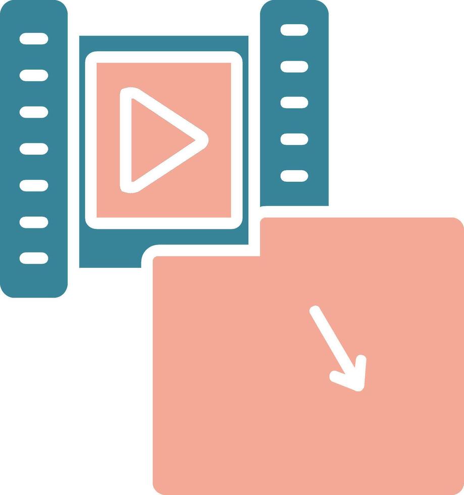 Footage Glyph Two Color Icon vector