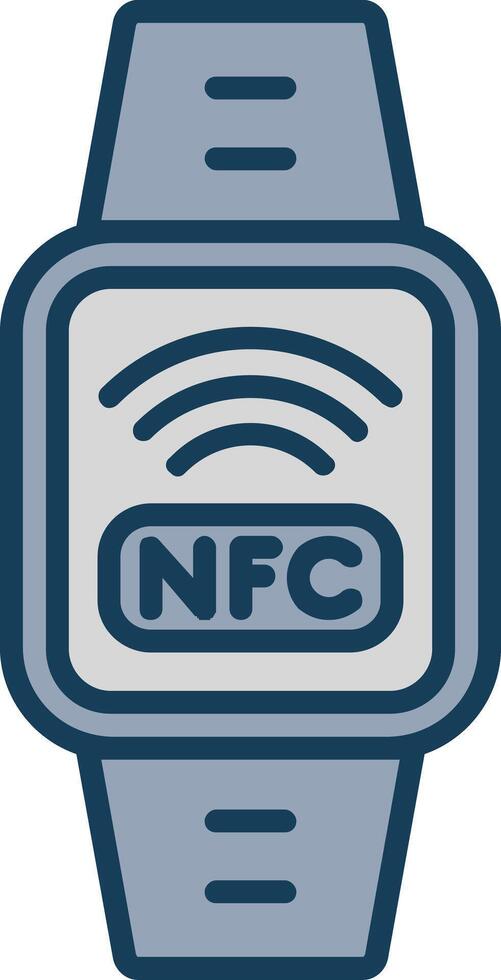 nfc línea lleno gris icono vector