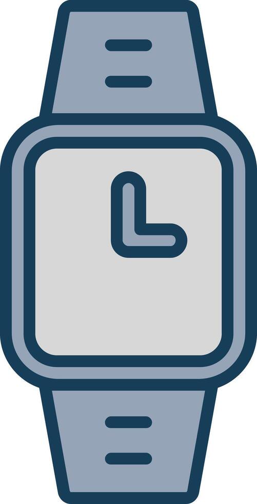 Watch Line Filled Grey Icon vector