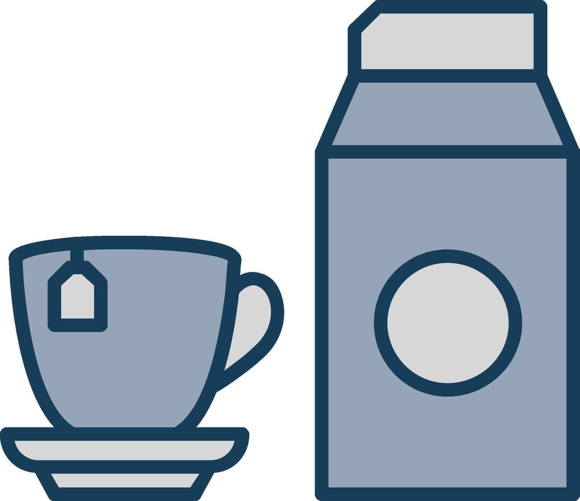 Milk Line Filled Grey Icon vector