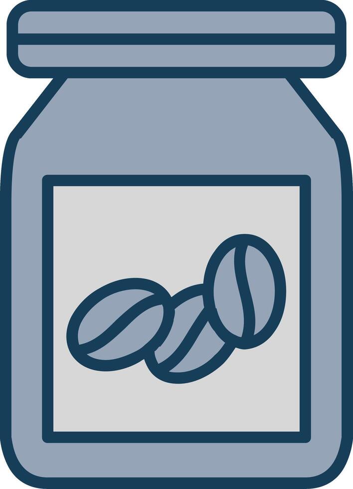Beans Jar Line Filled Grey Icon vector