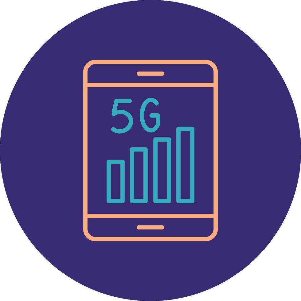 5g Line Two Color Circle Icon vector