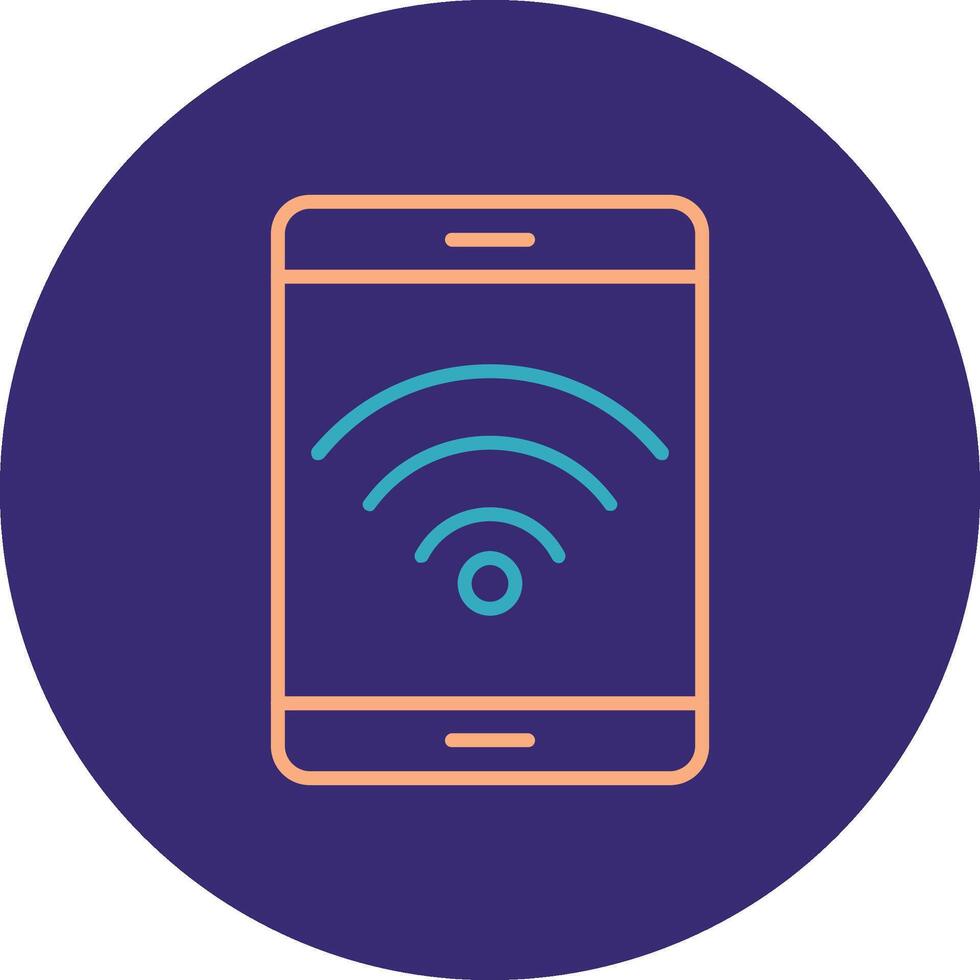 Wifi Line Two Color Circle Icon vector