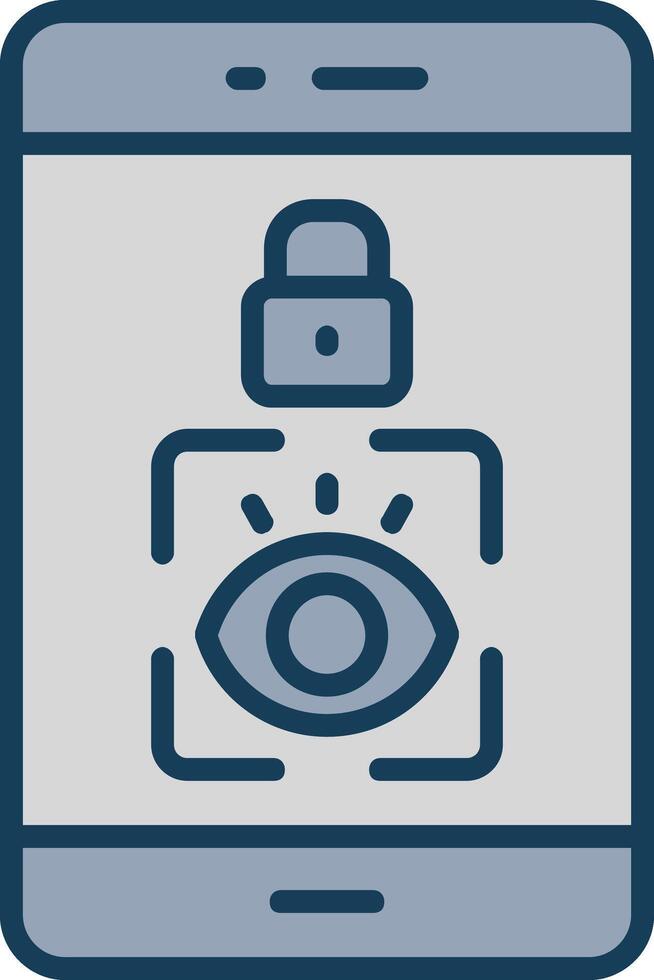 Eye Scanner Line Filled Grey Icon vector