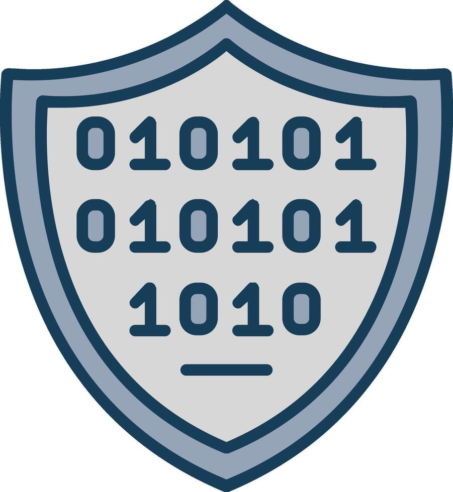 Shield Line Filled Grey Icon vector