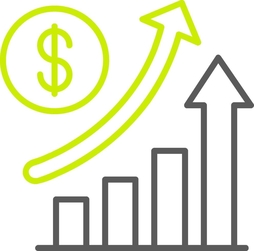 Increase Sales Line Two Color Icon vector