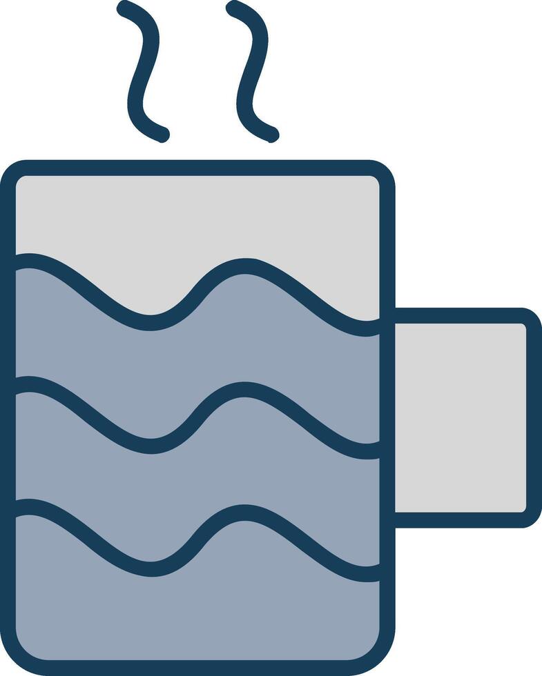 Mug Line Filled Grey Icon vector