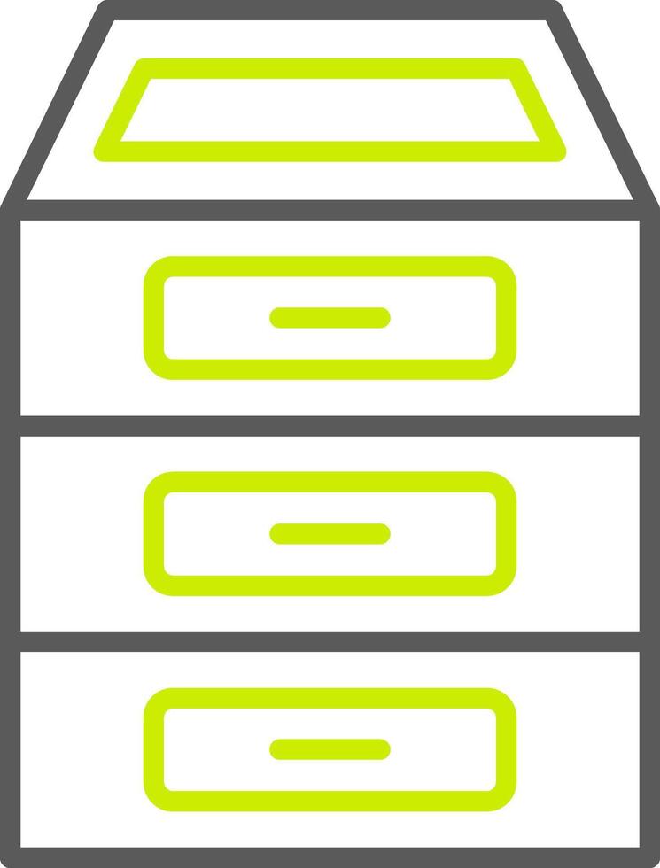 Filing Cabinet Line Two Color Icon vector