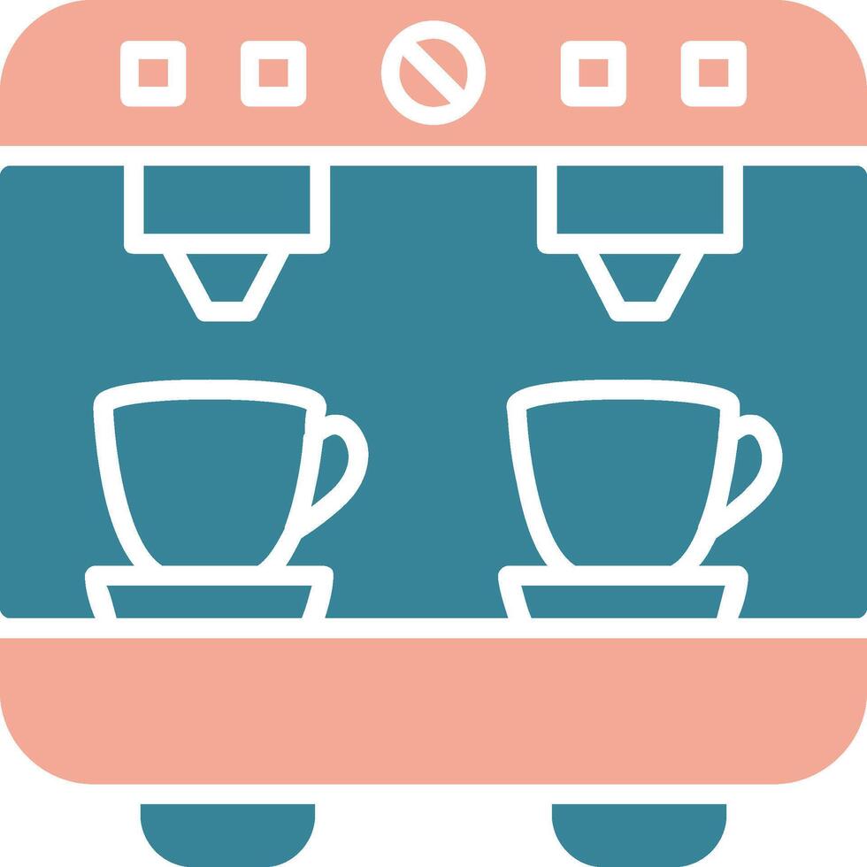 Coffee Machine Glyph Two Color Icon vector