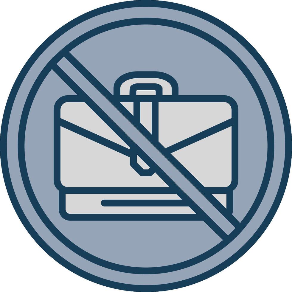 Prohibited Sign Line Filled Grey Icon vector