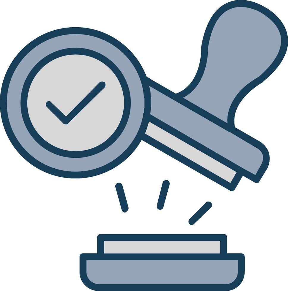 Stamp Line Filled Grey Icon vector