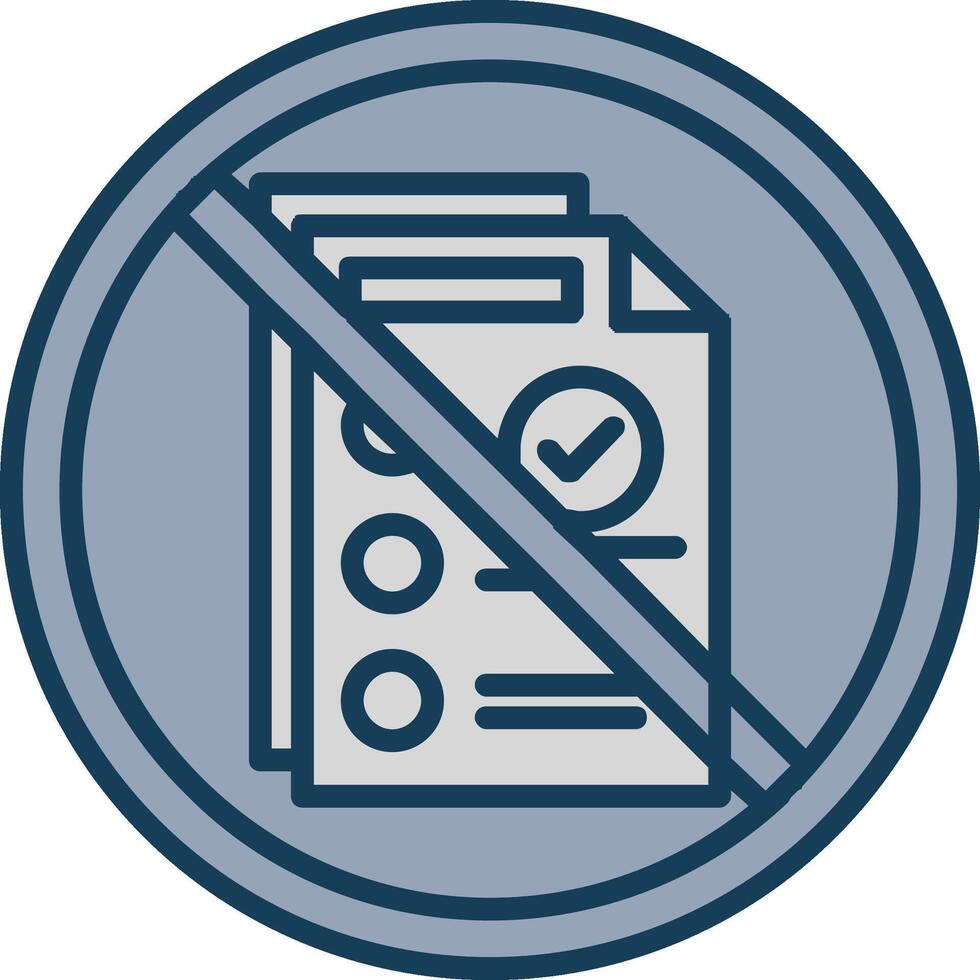 Prohibited Sign Line Filled Grey Icon vector