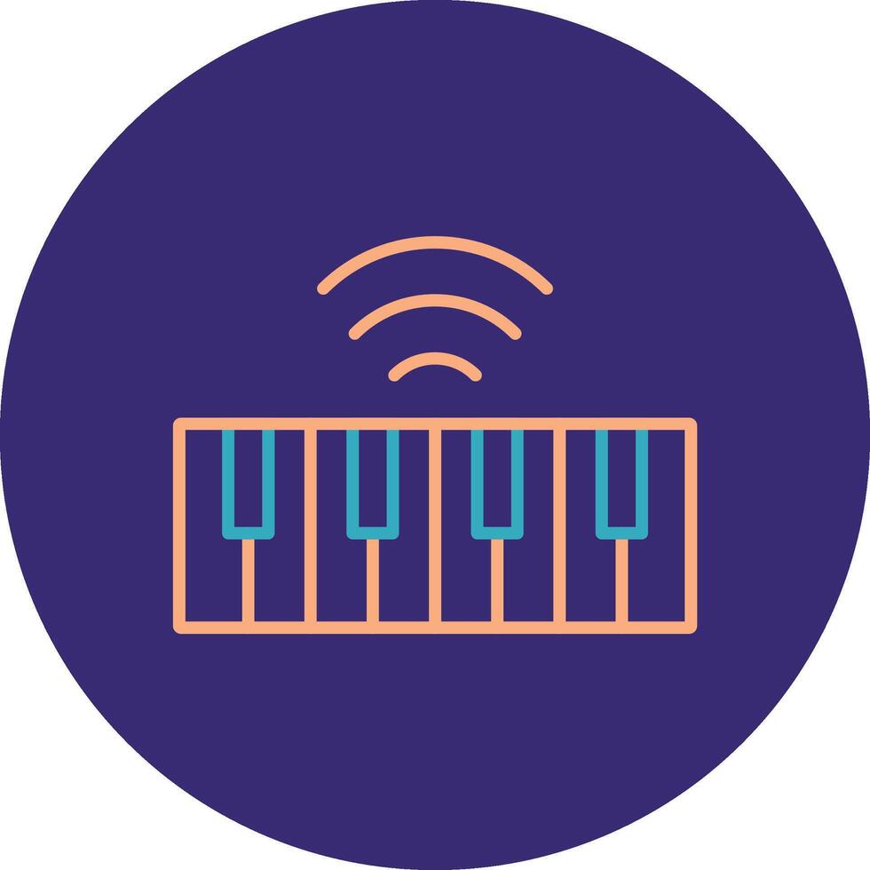 Keyboard Line Two Color Circle Icon vector