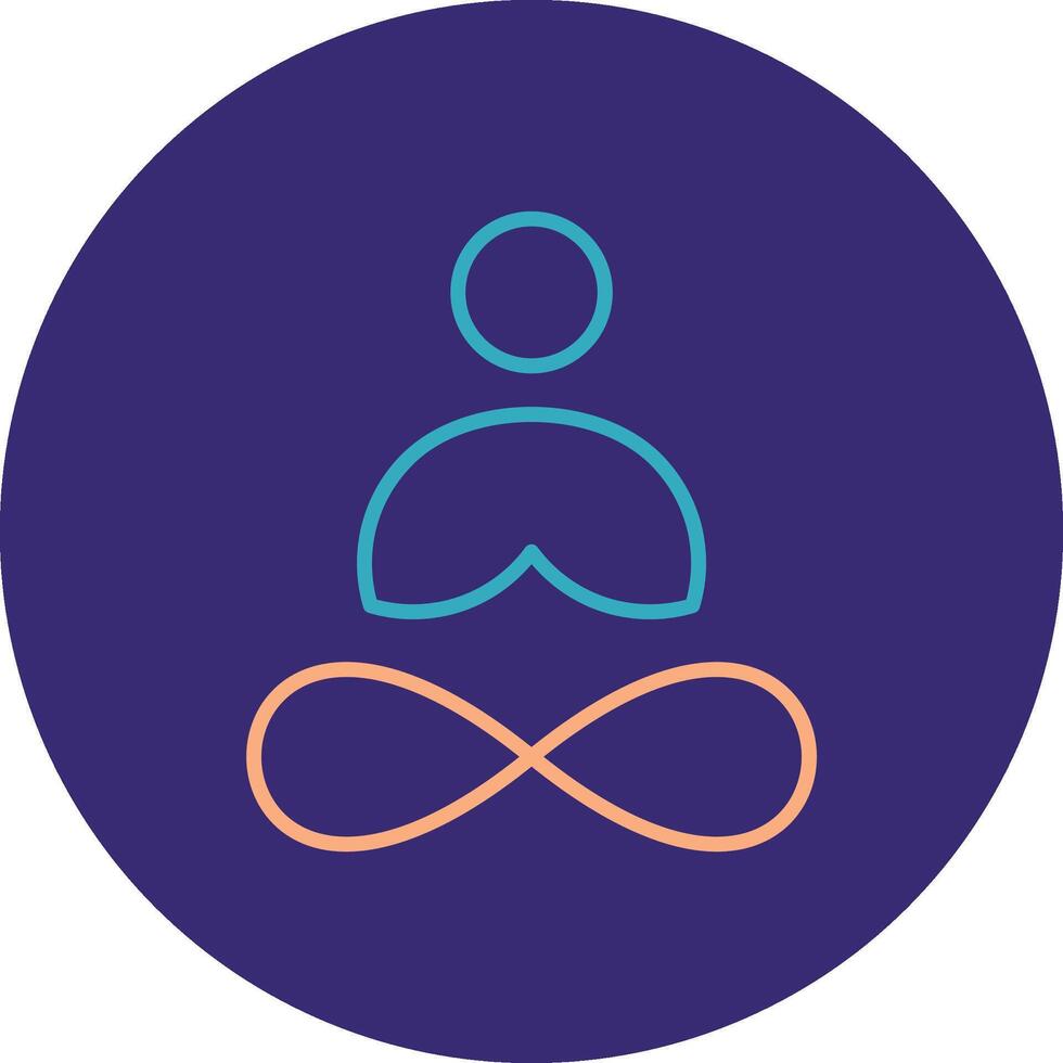 Yoga Line Two Color Circle Icon vector