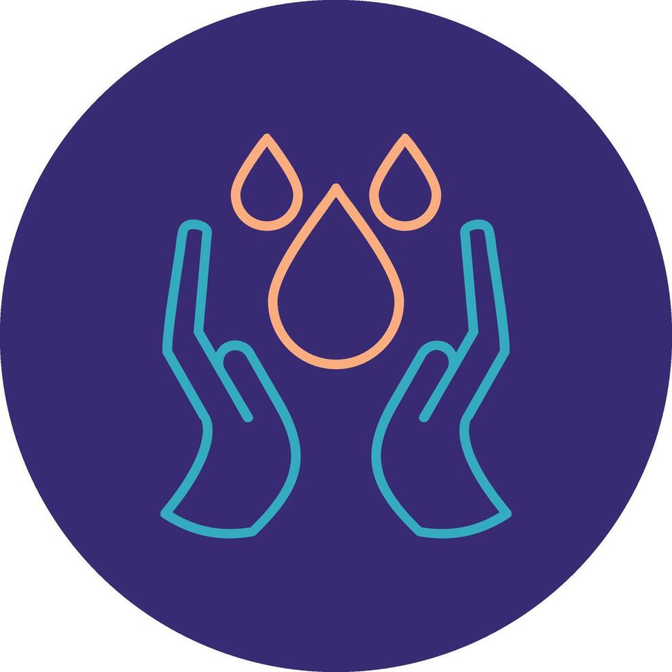 Water Saving Line Two Color Circle Icon vector