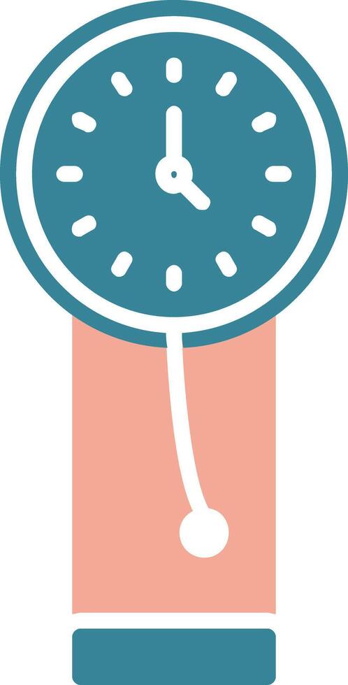 icono de dos colores de glifo de reloj vector