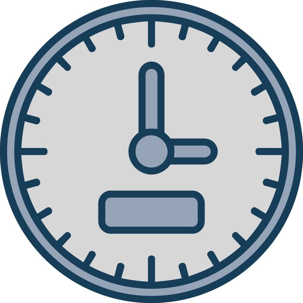 reloj línea lleno gris icono vector