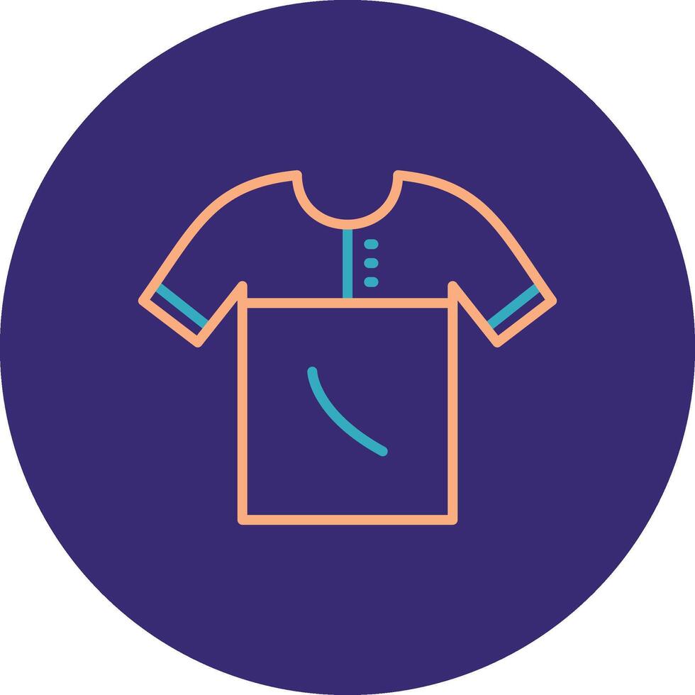 camisa línea dos color circulo icono vector