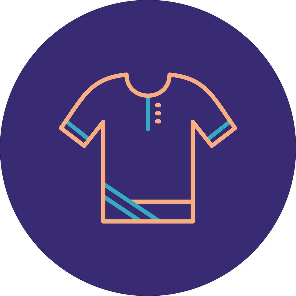 polo camisa línea dos color circulo icono vector