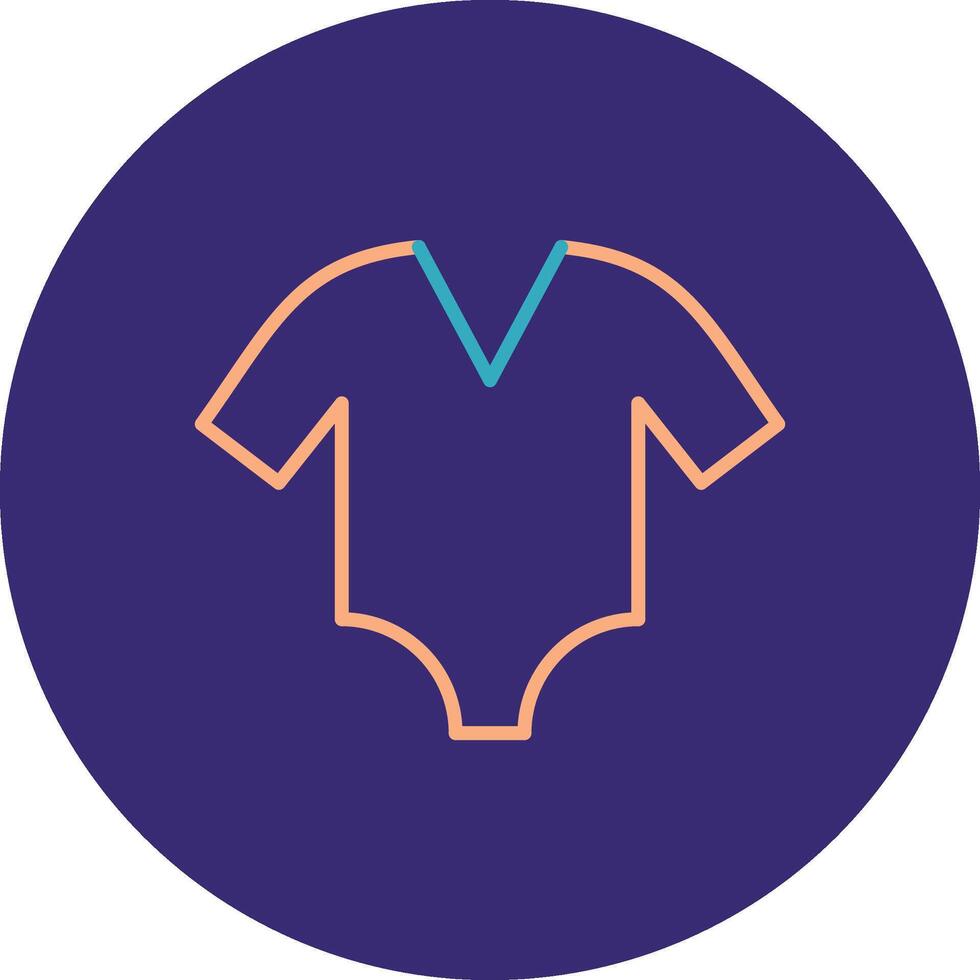 Bodysuit Line Two Color Circle Icon vector