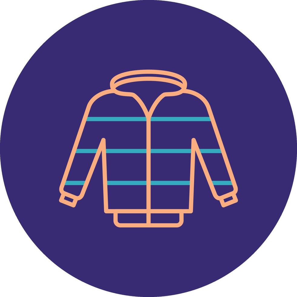 chaqueta línea dos color circulo icono vector