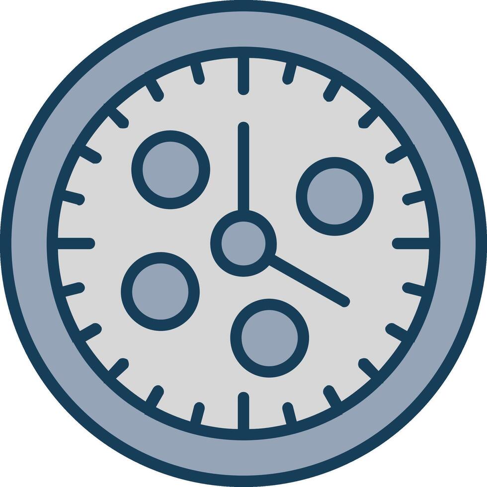 reloj línea lleno gris icono vector