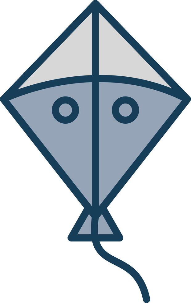 Kite Line Filled Grey Icon vector