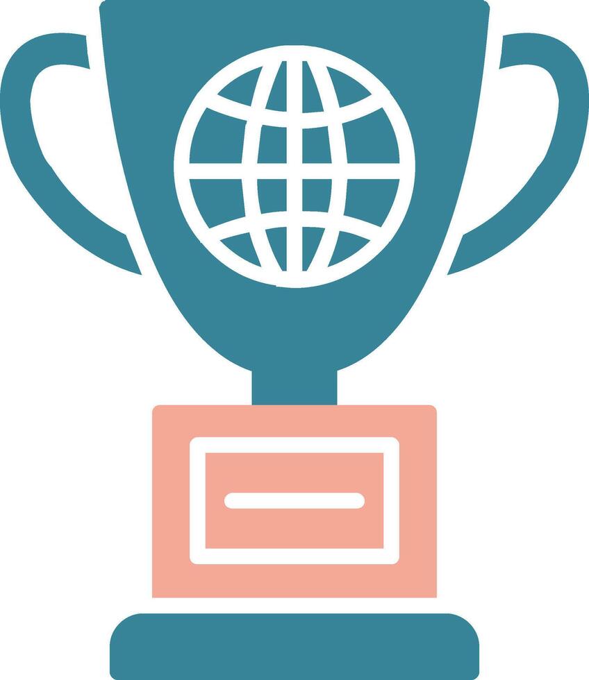 World Glyph Two Color Icon vector