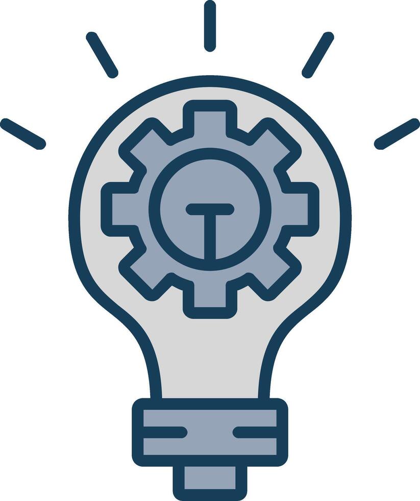 Innovation Line Filled Grey Icon vector