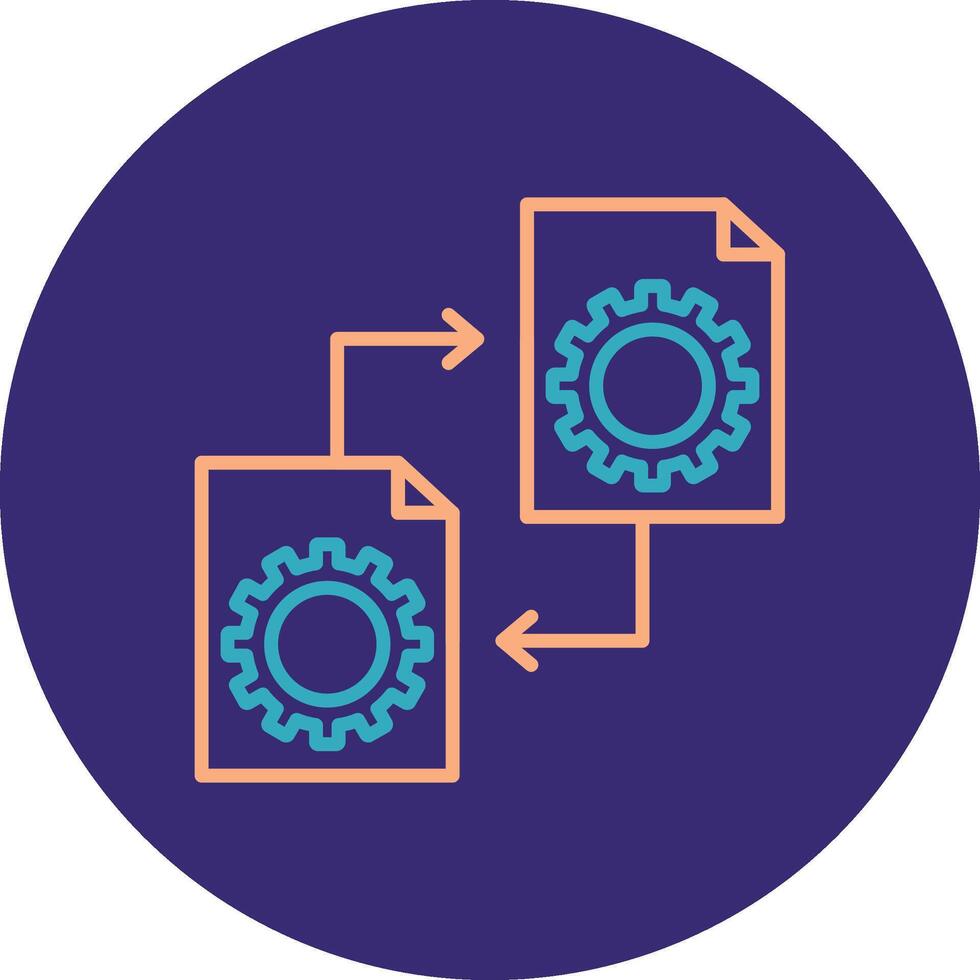 archivo administración línea dos color circulo icono vector