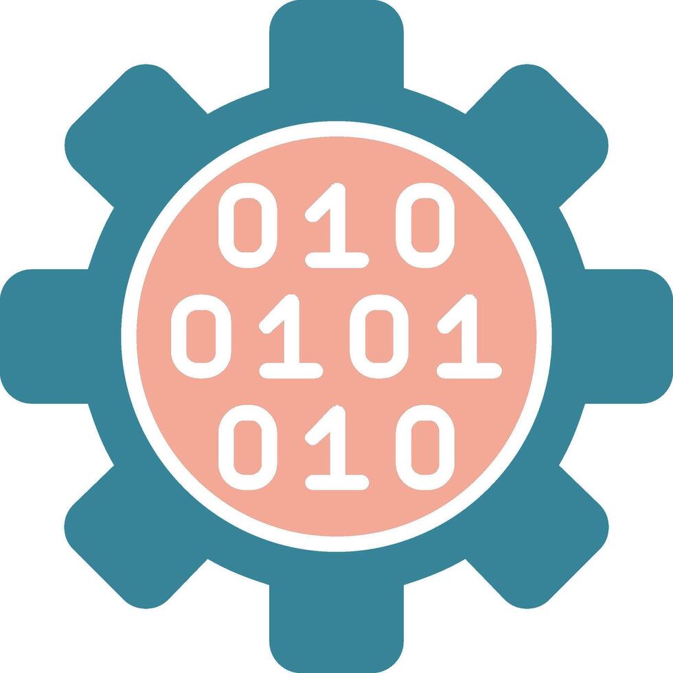 Gear Glyph Two Color Icon vector